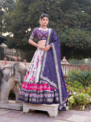 GALGOTO - Premium Tusser Silk Floral Print Lehenga Choli Set | Stitched Ethnic Wear
