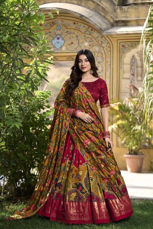 KAVYA - Premium Tusser Silk Lehenga Choli Set | Vibrant Designer Ethnic Wear