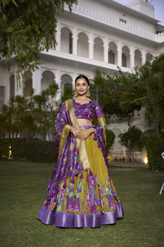DHINGLI - Premium Tusser Silk Lehenga Choli Set | Traditional Ethnic Wear Collection