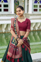 Mirror Premium Tusser Silk Printed Lehenga Choli - Traditional Ethnic Wear with Gotta Patti Dupatta