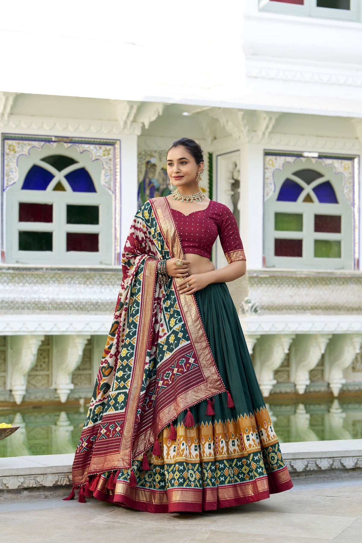 Mirror Premium Tusser Silk Printed Lehenga Choli - Traditional Ethnic Wear with Gotta Patti Dupatta