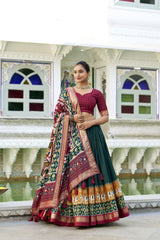Mirror Premium Tusser Silk Printed Lehenga Choli - Traditional Ethnic Wear with Gotta Patti Dupatta