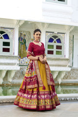 Mirror Premium Tusser Silk Printed Lehenga Choli - Traditional Ethnic Wear with Gotta Patti Dupatta
