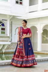 Mirror Premium Tusser Silk Printed Lehenga Choli - Traditional Ethnic Wear with Gotta Patti Dupatta