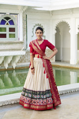 Mirror Premium Tusser Silk Printed Lehenga Choli - Traditional Ethnic Wear with Gotta Patti Dupatta