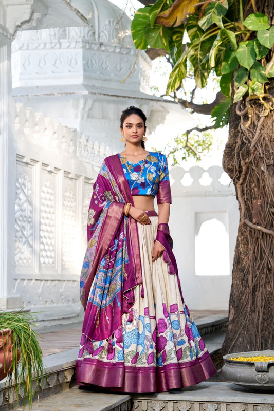 PANKHUDI - Premium Tusser Silk Lehenga Choli Set | Colorful Designer Ethnic Wear