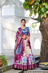 PANKHUDI - Premium Tusser Silk Lehenga Choli Set | Colorful Designer Ethnic Wear